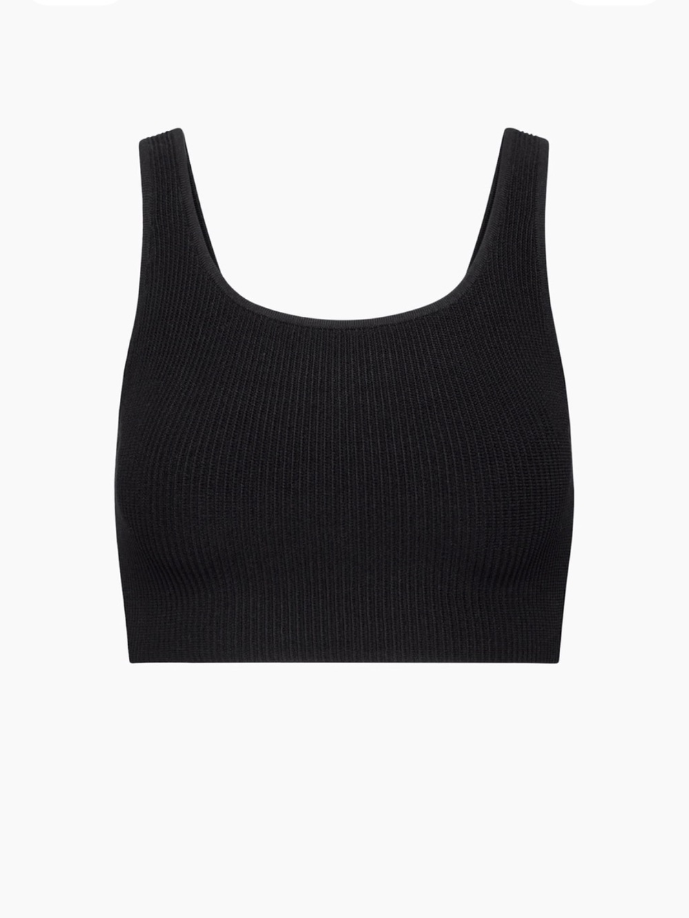 Aritzia Babaton Sculpt Knit Square-Neck Crop Top - Black